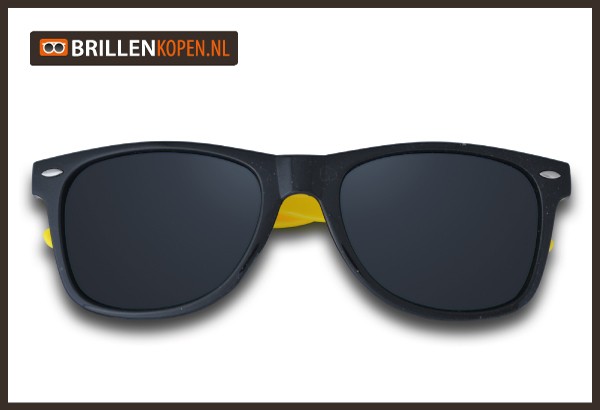 regio Idioot paars Wayfarer Zwart-Geel zonnebril | brillenkopen.nl